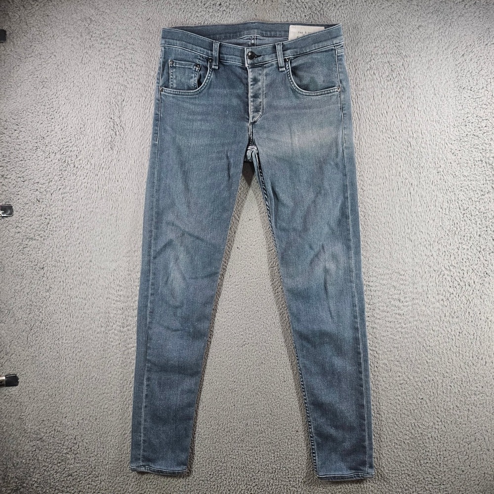Rag & Bone Standard Issue Fit 1 Skinny Leg Jeans Richmond Blue Sz 30 Button Fly